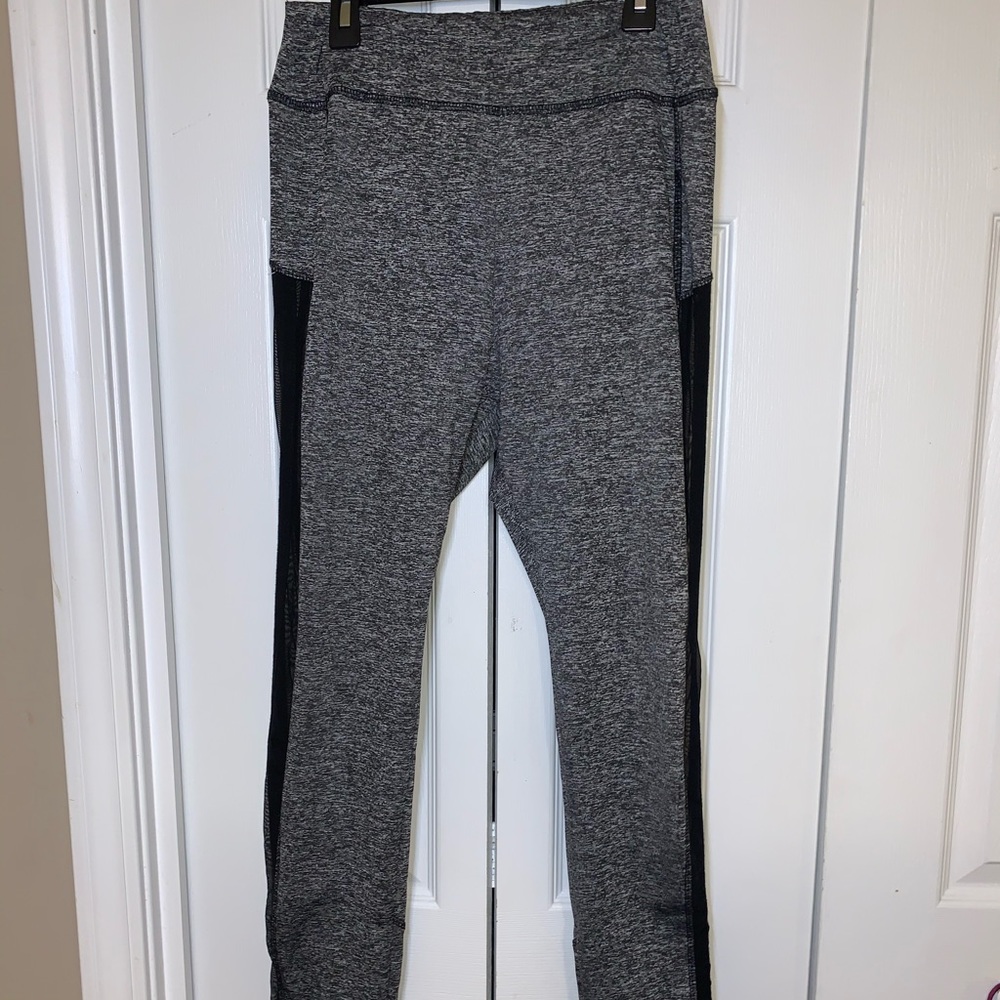Grey with Stripe Mesh Leggings/ Medium/ DryFit